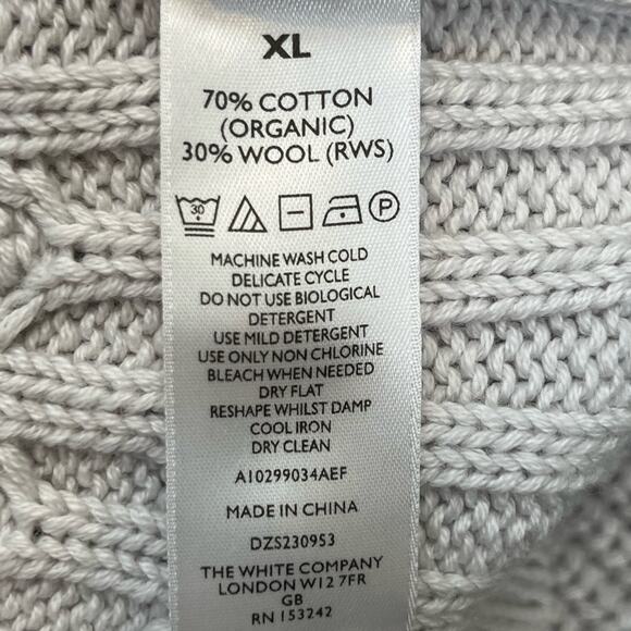 White Label The White Company Sweater Organic Cotton Wool Multi Stitch XL - Picture 4 of 4